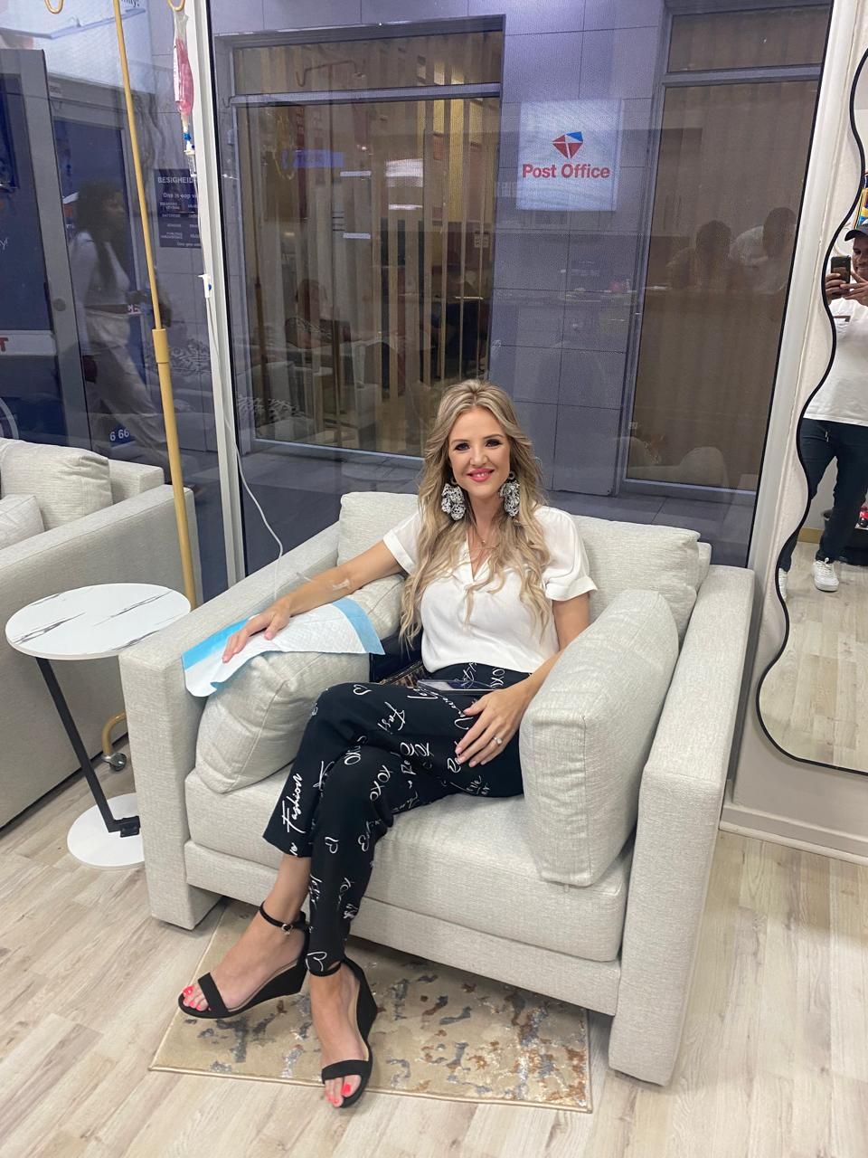 Client receiving IV treatment